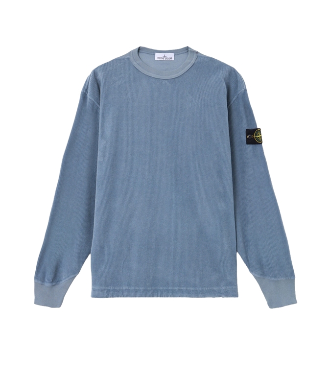 Stone Island - Felpe - jersey corduroy blue acciaio